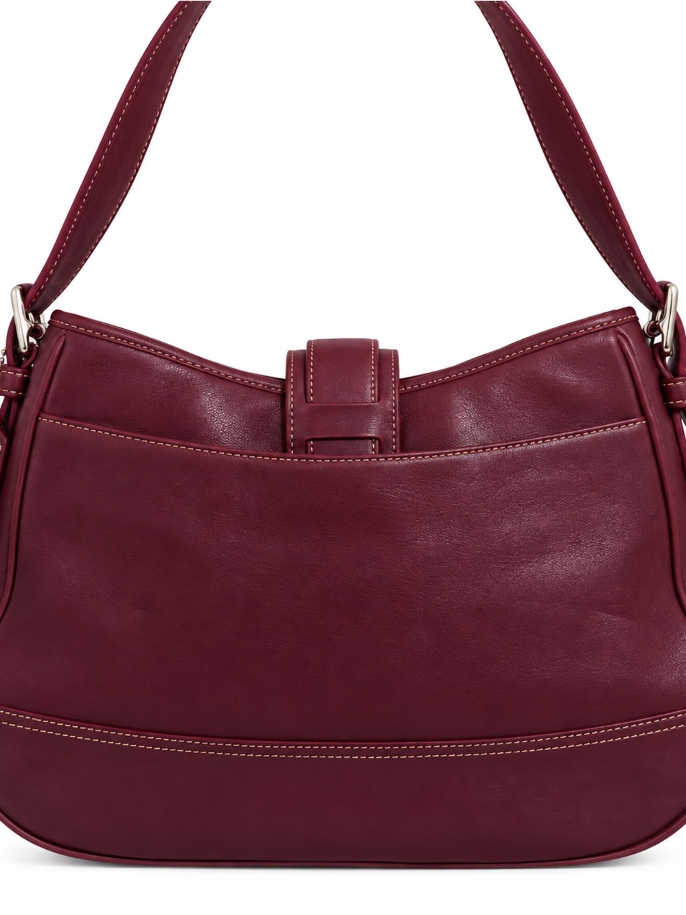 Coach Hamptons / Soho Leather Flap Hobo Bag burgundy - Picture 6 of 6